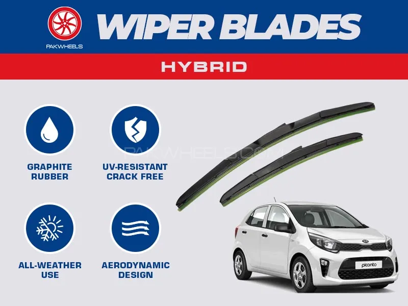PakWheels Hybrid Wiper Blades For Kia Picanto Image-1