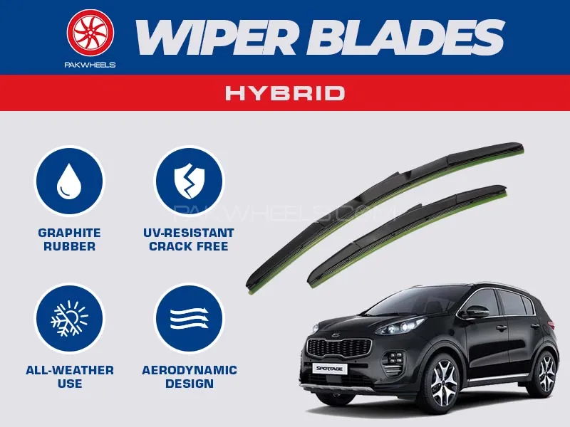 PakWheels Hybrid Wiper Blades For Kia Sportage Image-1