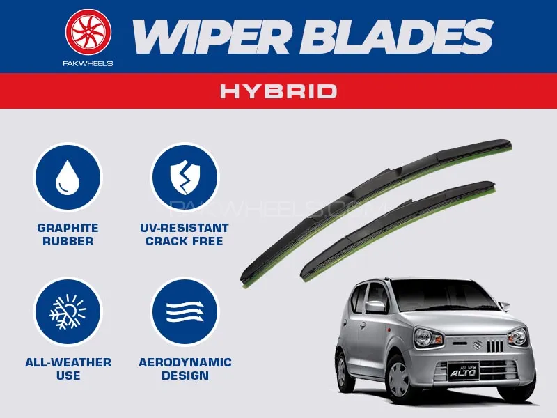 PakWheels Hybrid Wiper Blades For Suzuki Alto 2019 - 2025 Image-1
