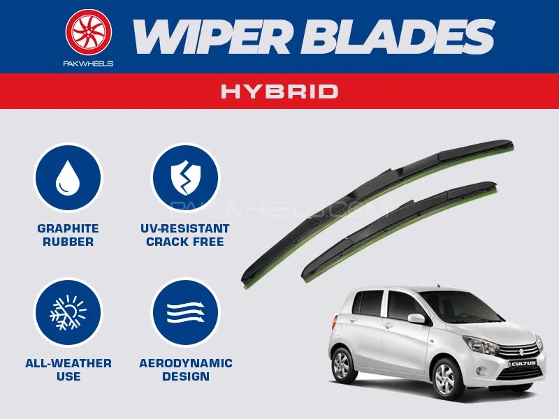 PakWheels Hybrid Wiper Blades For Suzuki Cultus 2017 - 2025 Image-1