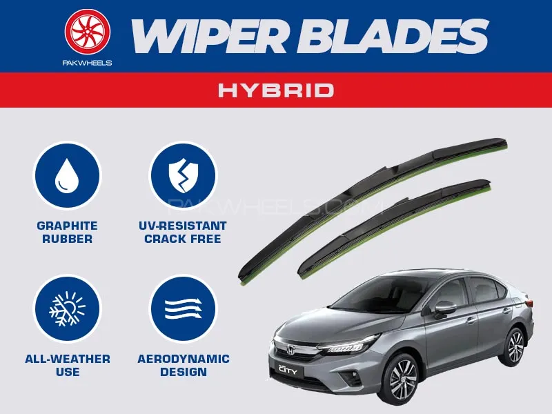 PakWheels Hybrid Wiper Blades Honda City 2021 - 2025 Image-1