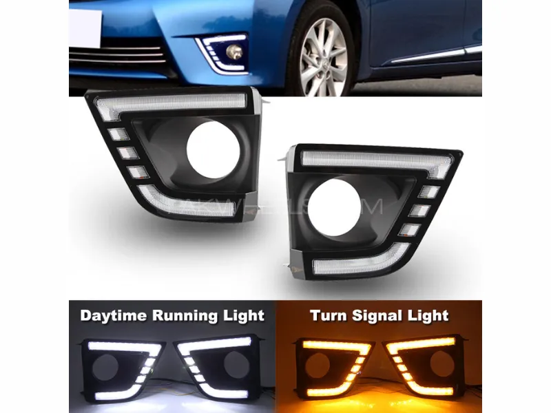 Toyota Corolla 2014 DRL Fog Lamp Lights – LED Daytime Running Light Kit Image-1