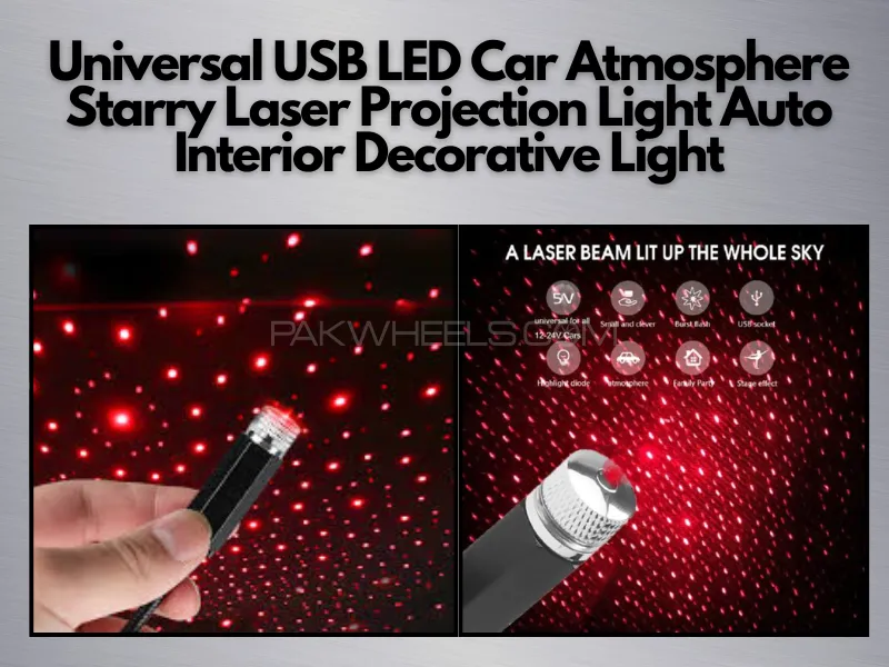 Universal USB LED Car Atmosphere Starry Laser Projection Light Auto Interior Decorative Light Image-1