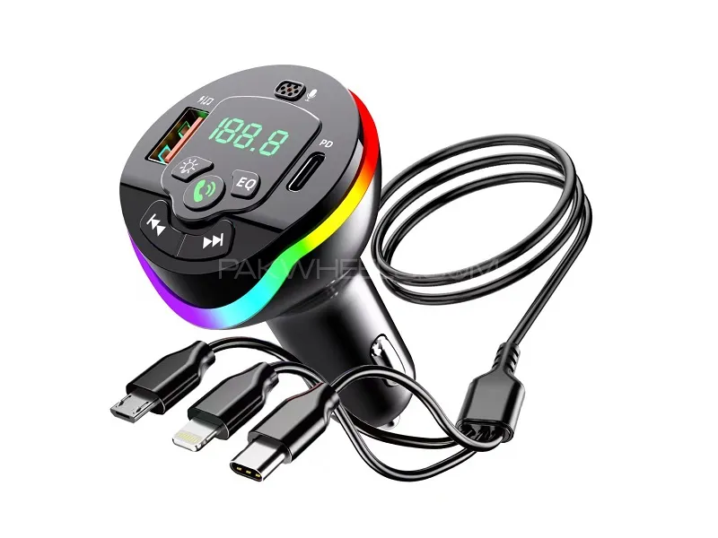 FM Car Kit with Mobile Charger x 3 Ports Car MP3/TF Card/Charger HM-124 Image-1