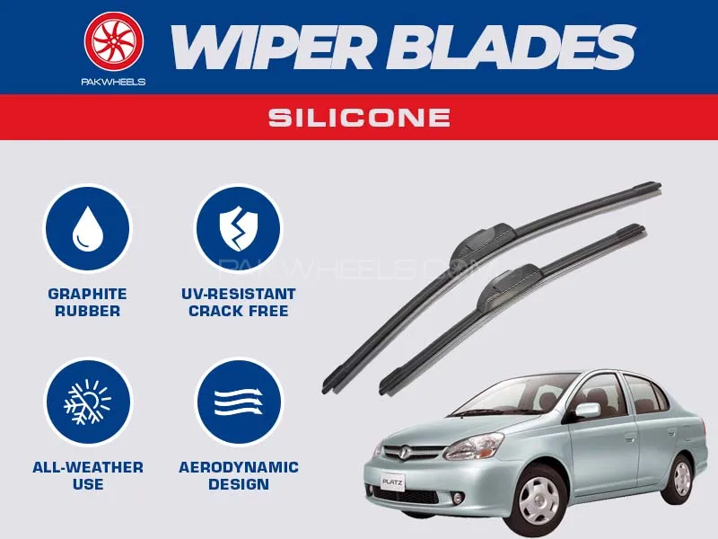 PakWheels Silicon Wiper Blades For Toyota Platz Image-1