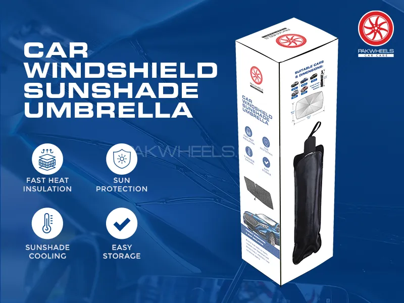 PakWheels Car Windshield Sunshade Umbrella  Image-1