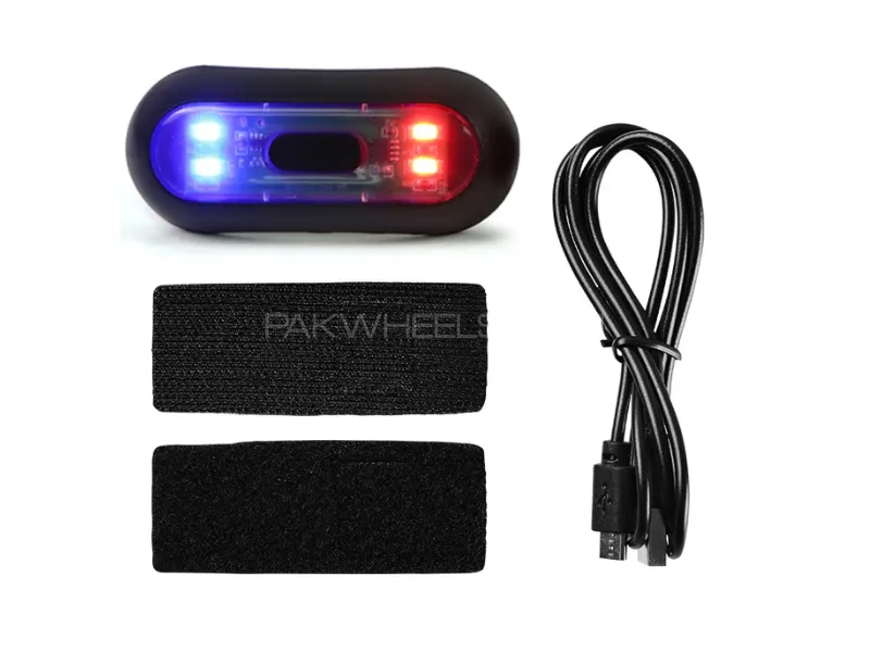 Motorcycle Helmet LED Warning Light – USB Rechargeable Tail Lamp Image-1