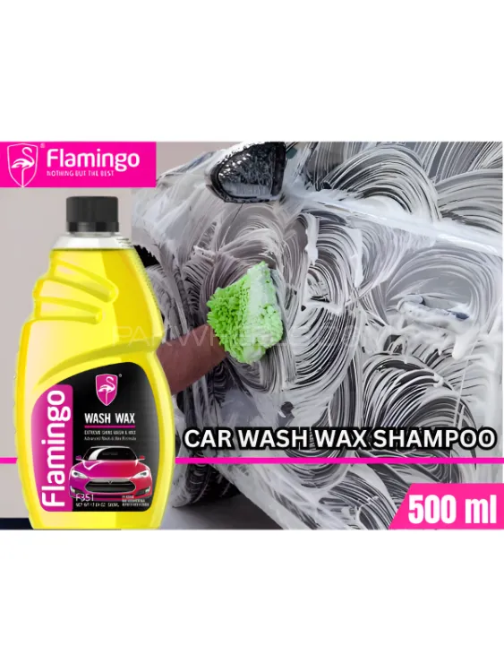 Flamingo Ultra Shine Car & Bike Foam Wash & Wax Shampoo Detailer Universal- (500ML) Image-1