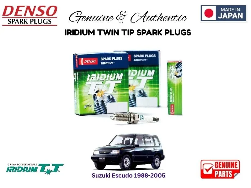 Suzuki  Escudo 1988-2005  DENSO IRIDIUM TWIN TIP SPARK PLUGS 4 Pieces - MADE IN JAPAN Image-1