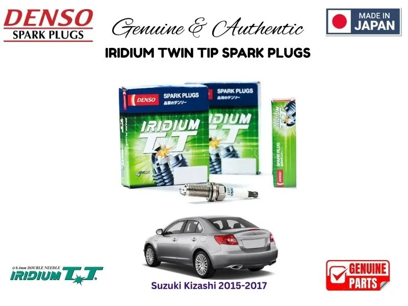 Suzuki Kizashi 2015-2017 DENSO IRIDIUM TWIN TIP SPARK PLUGS 4 Pieces - MADE IN JAPAN Image-1
