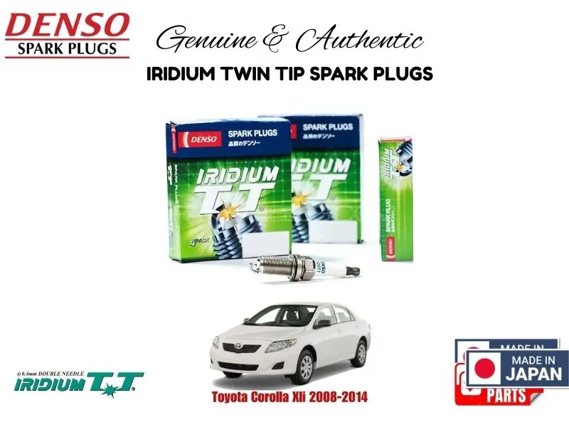Toyota Corollla Xli 2008-2014 DENSO IRIDIUM TWIN TIP SPARK PLUGS 4 Pieces - MADE IN JAPAN Image-1