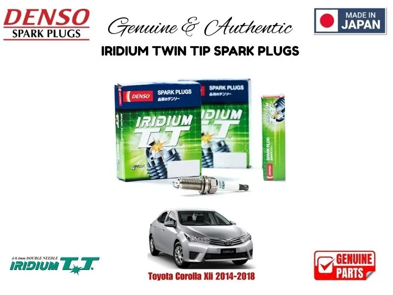 Toyota Corollla Xli 2014-2018 DENSO IRIDIUM TWIN TIP SPARK PLUGS 4 Pieces - MADE IN JAPAN Image-1