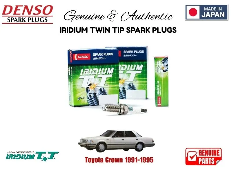 Toyota Crown 1991-1995 DENSO IRIDIUM TWIN TIP SPARK PLUGS 4 Pieces - MADE IN JAPAN Image-1