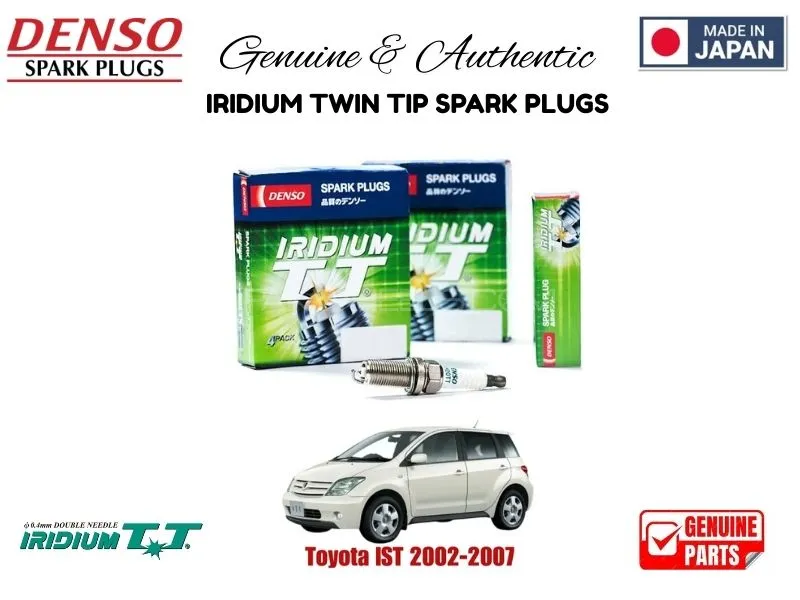 Toyota IST 2002-2007 DENSO IRIDIUM TWIN TIP SPARK PLUGS 4 Pieces - MADE IN JAPAN Image-1