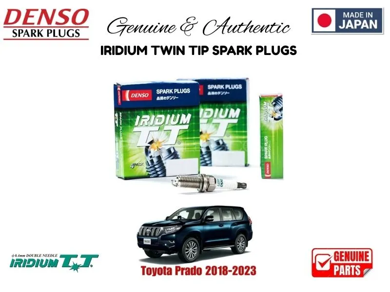Toyota Prado 2018-2023 DENSO IRIDIUM TWIN TIP SPARK PLUGS 4 Pieces - MADE IN JAPAN Image-1