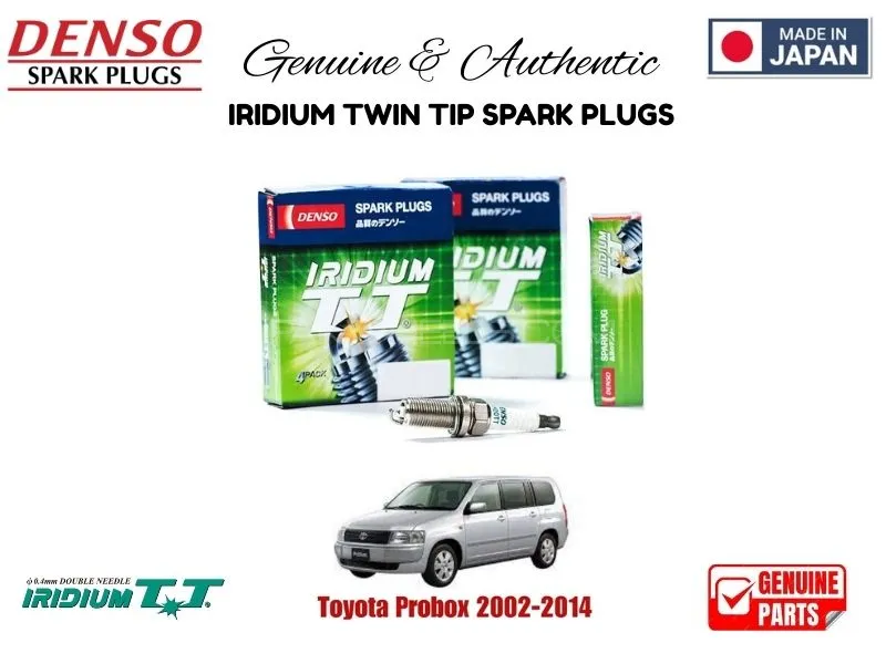 Toyota Probox 2002-2014 DENSO IRIDIUM TWIN TIP SPARK PLUGS 4 Pieces - MADE IN JAPAN Image-1