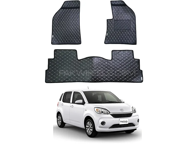 Toyota Passo 7D Floor Mat ( Flat Style ) 3PCS - Model 2017-2025 | Fully Customized 7D Floor Mat Image-1