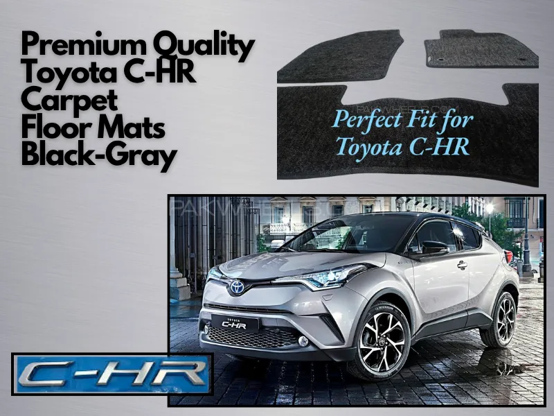 Premium Quality Toyota C-HR Carpet Floor Mats Black-Gray | Perfect Fit Mat for Toyota C-HR Image-1