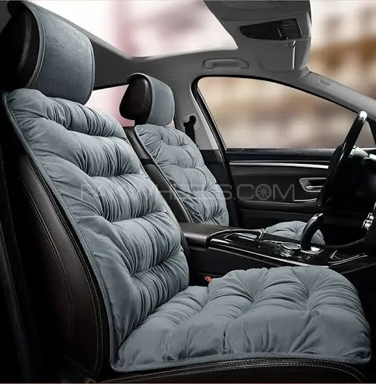 Velvet  Soft Cushion Cover SEAT  1PC  (GREY) Image-1