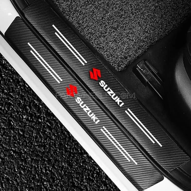 4 (PCS) Suzuki Car Waterproof Carbon Door Sill Protector MADE IN CHINA Image-1
