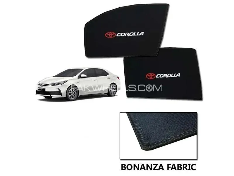 Toyota Corolla 2015-2025 Fix Side Shade With Logo Black UV Protection Heat Protection Image-1