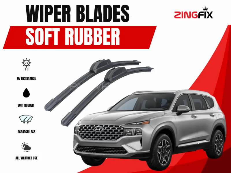 Zingfix Soft Rubber Wiper Blade for Hyundai Santa Fe (2021-2024) Image-1