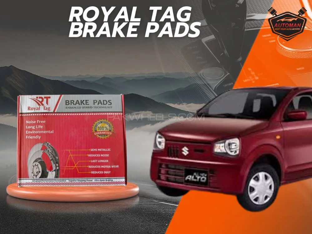 Royal Tag Front Brake Pads for Suzuki Alto 660cc – High-Performance, Made in China|Automanpk Image-1