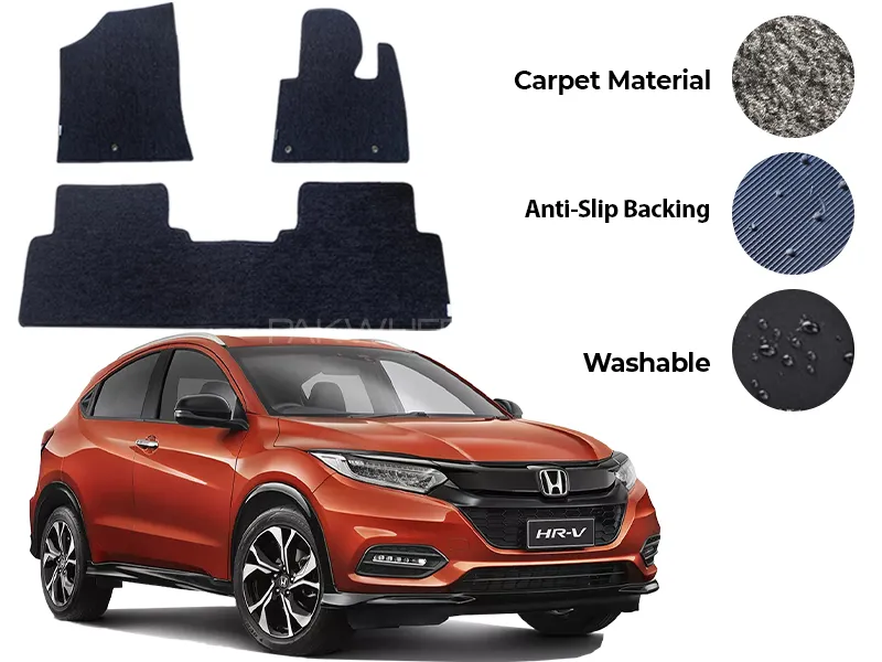 Honda HR-V Fitting Carpet Floor Mat 3PCS - Model 2013-2021 Image-1