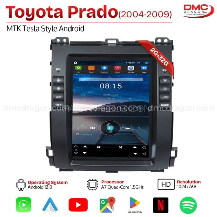 Toyota Prado 2004-2009 MTK Tesla Style Android Car LCD Panel 2GB+32GB Image-1