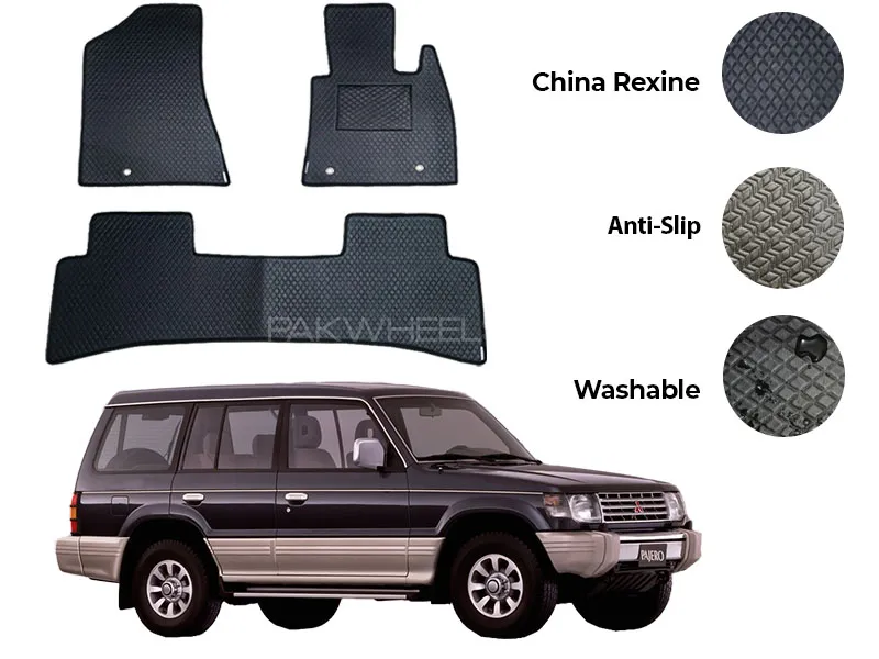 Mitsubishi Pajero China Rexine Floor Mat 3PCS - Model 1992-1998 Image-1