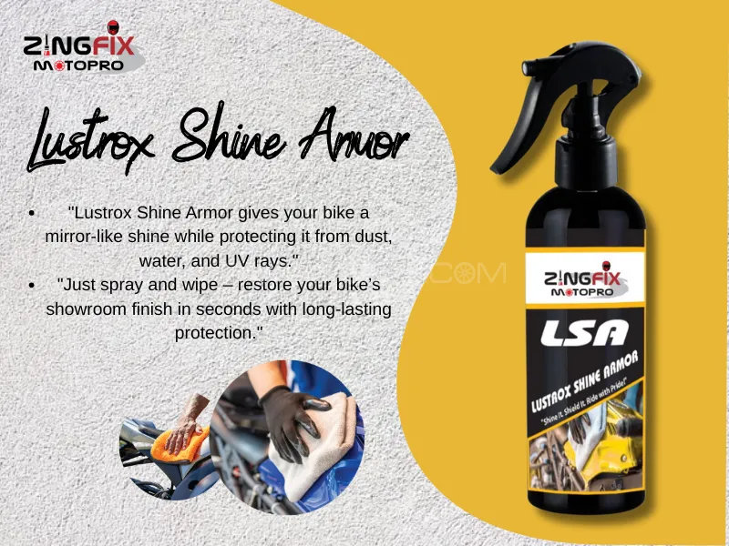 Zingfix Lustrox Shine Armor – 400ML | Instant Gloss & Surface Protection Spray Image-1
