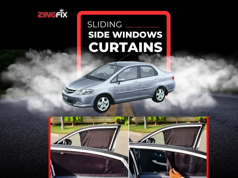 Zingfix Sliding Side Window Curtains for Honda City (2003-2008) – UV Protection & Privacy Shades Image-1