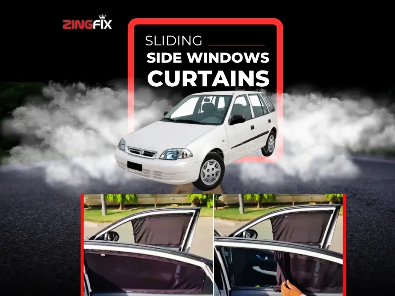 Zingfix Sliding Side Window Curtains for Suzuki Cultus (2002–2016) – UV Protection & Privacy Shades  Image-1