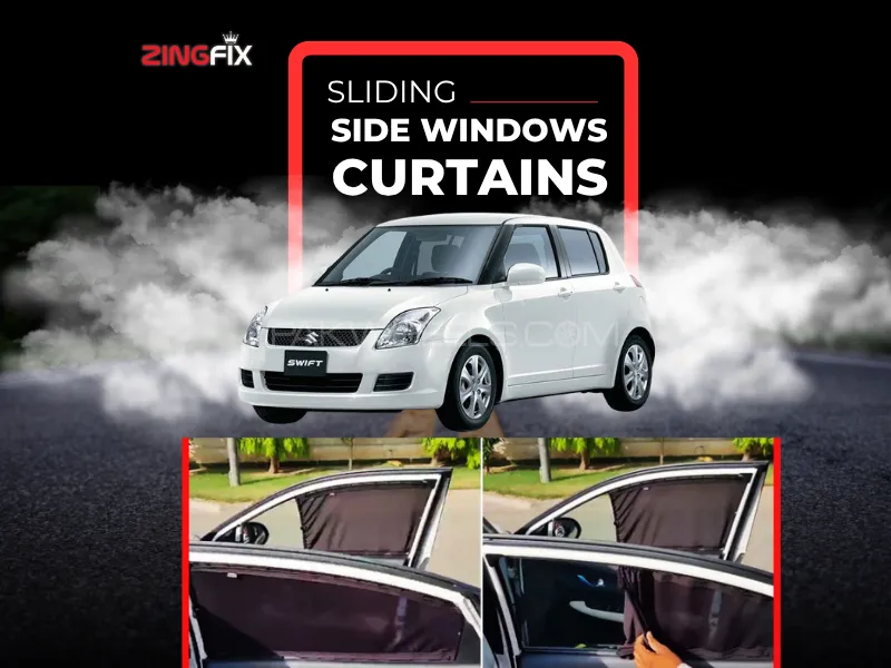 Zingfix Sliding Side Window Curtains for Suzuki Swift (2010-2021) – UV Protection & Privacy Shades Image-1