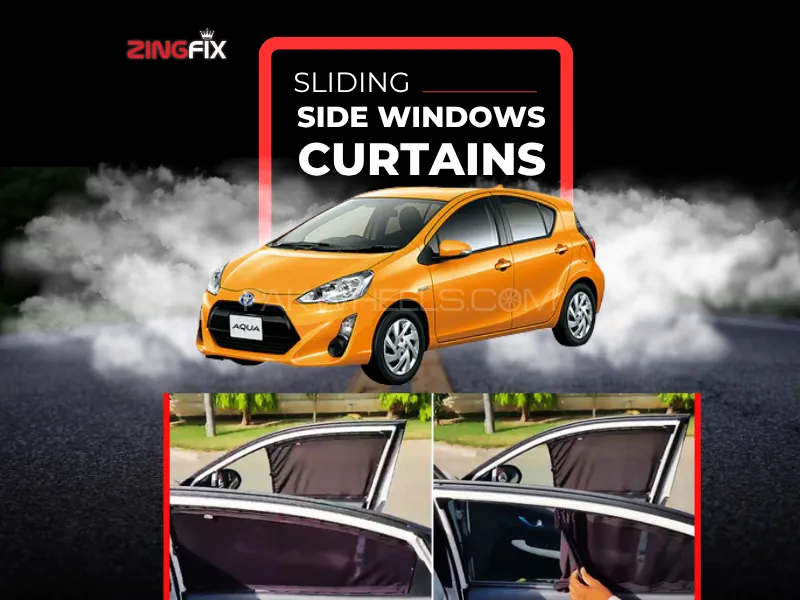 Zingfix Sliding Side Window Curtains for Toyota Aqua (2012-2020) – UV Protection & Privacy Shades Image-1