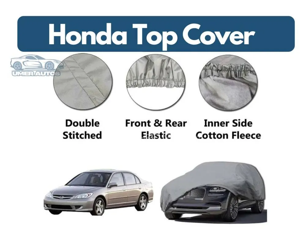 PVC Cotton Double Stitched Car Top Cover for Honda Civic (2002–2006) Image-1