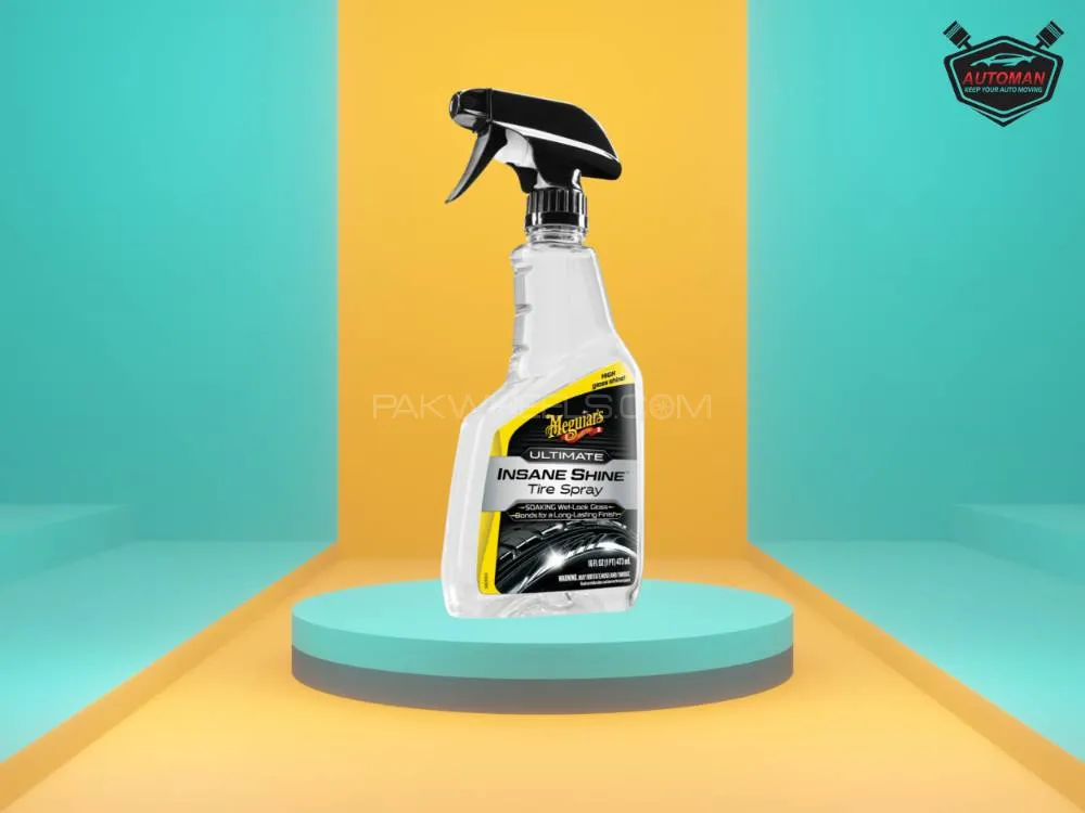 Meguiar’s Ultimate Insane Shine Tire Spray - Premium Tire Dressing with a Lasting High Gloss Image-1