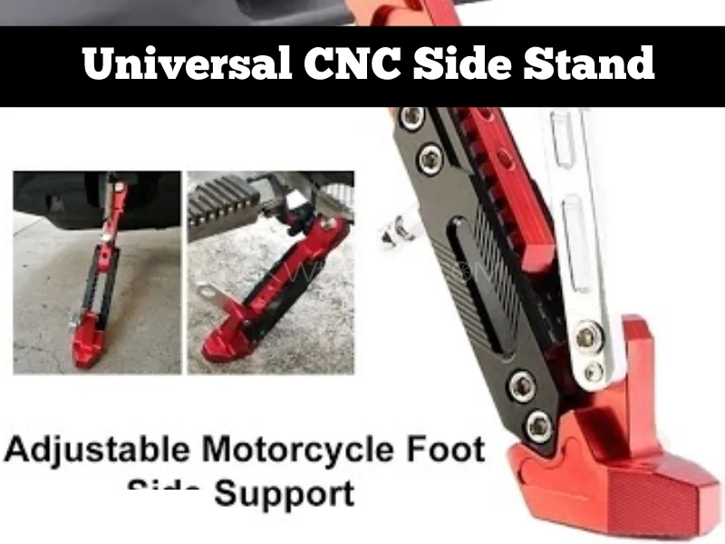 Premium Quality (Red) Motorcycle Adjustable Kickstand Foot Side Stand CNC Aluminum Alloy Motorbike Image-1