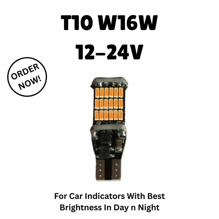 AMBER COLOUR INDICATOR LED T-10 45 SMD Image-1