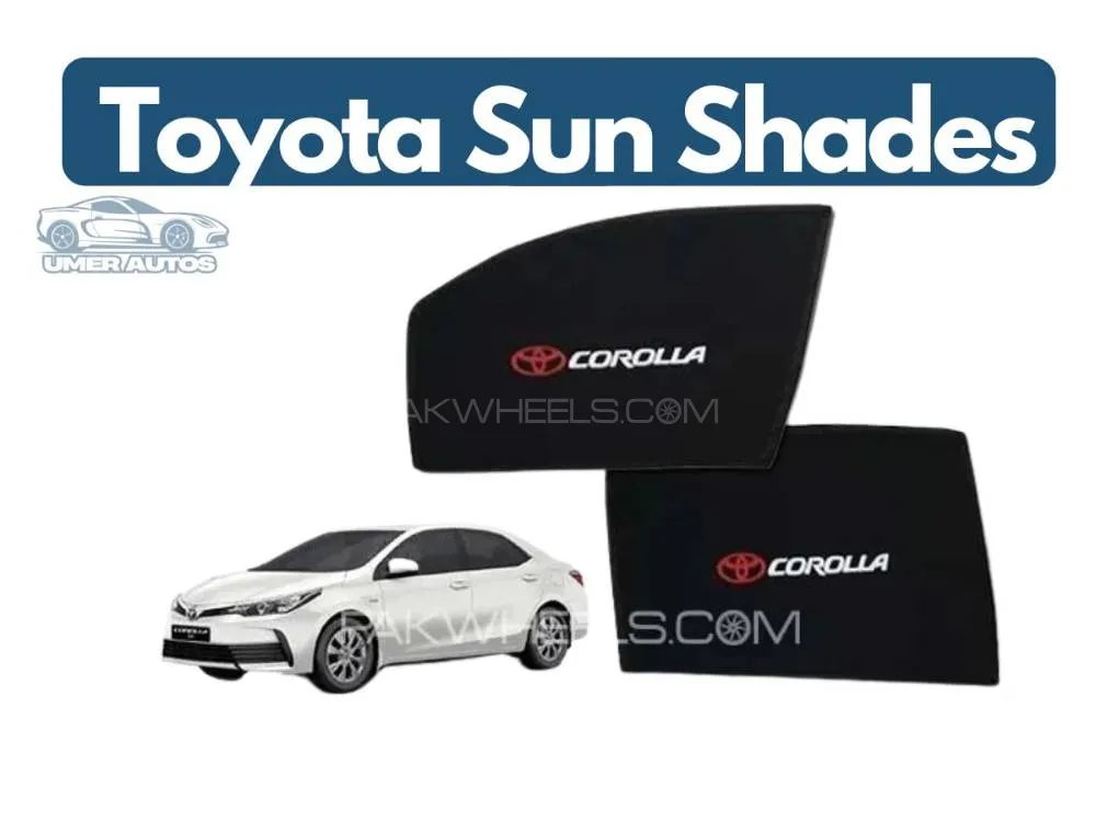 Fixed Side Window Shades with Logo – Black UV & Heat Protection for Toyota Corolla (2015–2025) Image-1