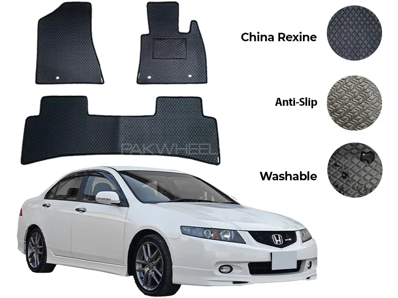 Honda Accord CL7/CL9 China Rexine Floor Mat 3PCS - Model 2002-2007 Image-1