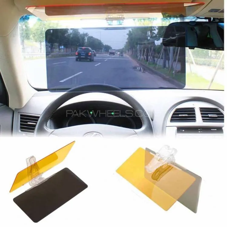 HD Vision Visor Day & Night for Driving, Dual Lens Anti Glare HD Vision Visor For Car 1 Pc Image-1