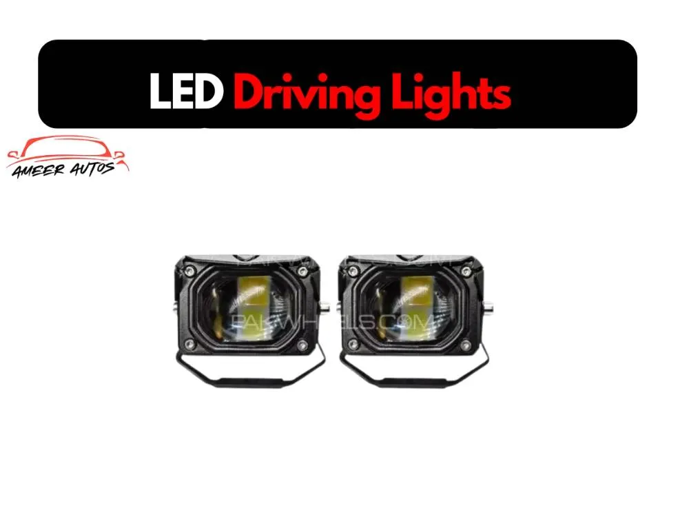 PAIR – Dual-Color LED Spotlights (White/Yellow) – Fog & Driving Lights for Bikes & Cars Image-1