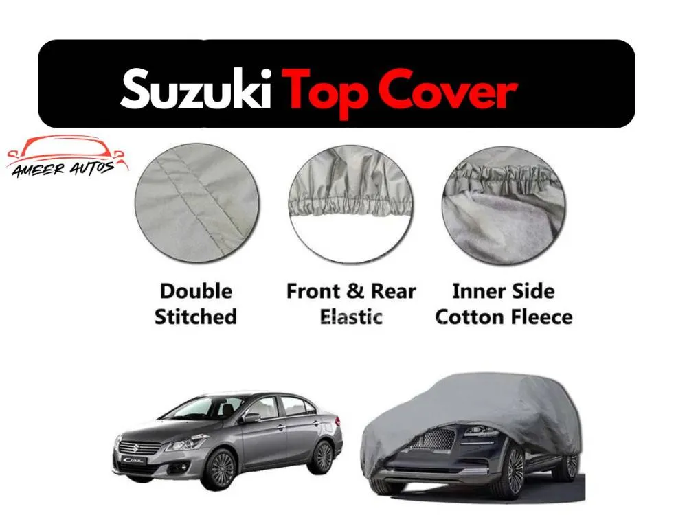 Suzuki Ciaz 2017-2020 PVC Cotton Double Stitched Car Top Cover Image-1