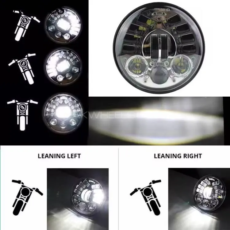 Universal 5.75 Round Projector Day maker Headlights In Premium Quality For Bikes And Cars 2 Pcs Set Image-1