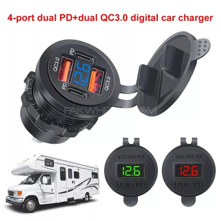 Universal Dual PD Dual QC 3.0 USB Car Charger 80W Fast Charging 1 Pc Image-1