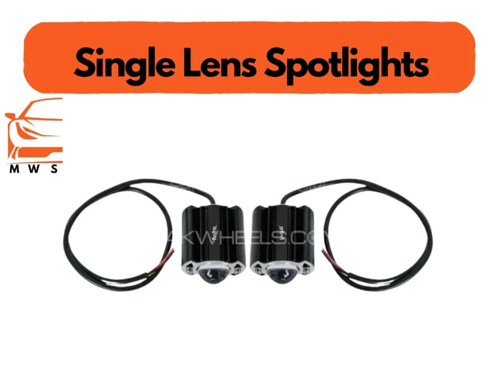 PAIR – Single Lens LED Spotlights – Compact Driving & Fog Lights for Bikes and Cars Image-1