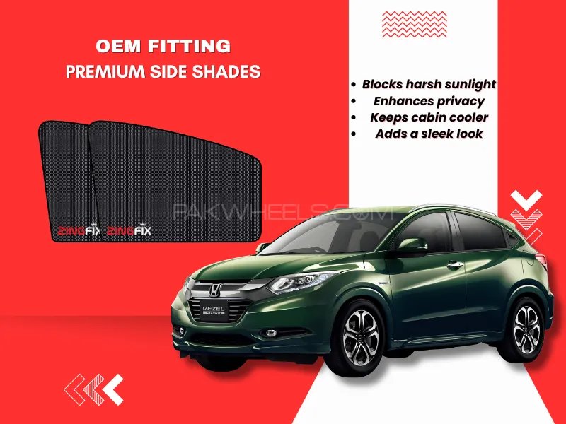 Zingfix Premium Mesh Foldable Side Window Shades for Honda Vezel Image-1