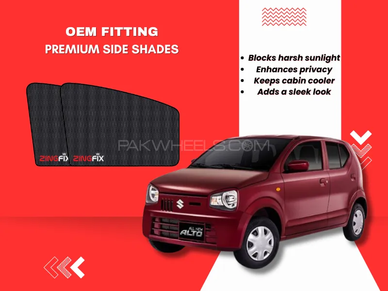 Zingfix Premium Mesh Foldable Side Window Shades for Suzuki Alto (2019-2025) Image-1