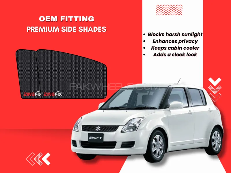 Zingfix Premium Mesh Foldable Side Window Shades for Suzuki Swift (2009-2021) Image-1